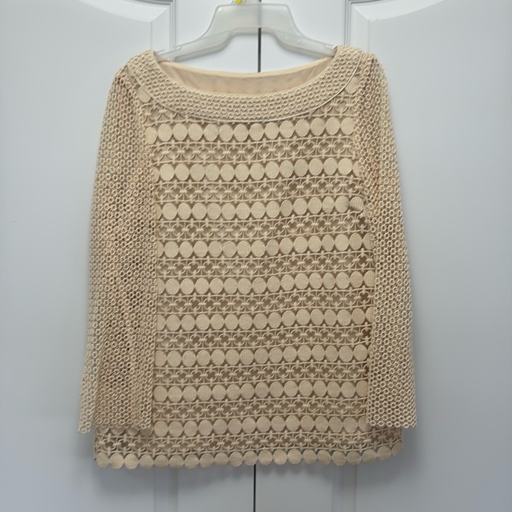 Tory Burch long sleeve top, Size 12 in cream colour